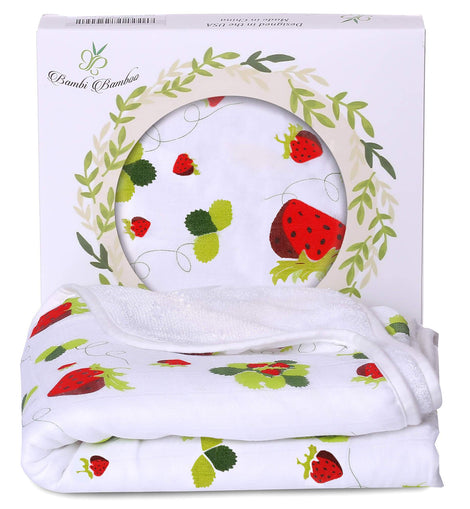 Bamboo Viscose Strawberry Hooded Towel